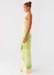 Bad News Mesh Maxi Dress - Yellow Lily