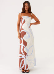 Aster Bloom Maxi Dress - Bloom Wave Print