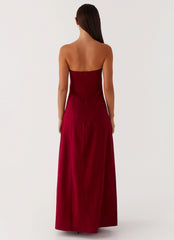Tayla Linen Maxi Dress - Red