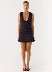 Cherry Sky Mini Dress - Black
