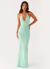 Tropez Knit Maxi Dress - Pastel Green
