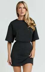 Karyna Mini Dress - shirt Dress in Black