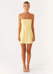 Honey Bow Mini Dress - Yellow
