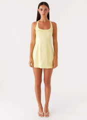 Freefall Satin Mini Dress - Yellow