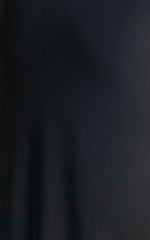 Carrie Maxi Dress - Cowl Back Lace Insert Dress in Black