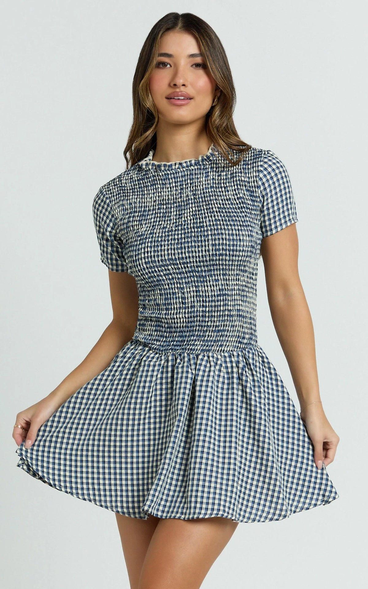 Kristen Mini Dress - Shirt Dress in Navy