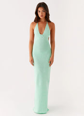 Tropez Knit Maxi Dress - Pastel Green