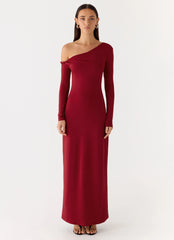 Jordana Twist Maxi Dress - Merlot