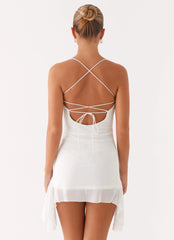 Axel Beaded Mini Dress - White